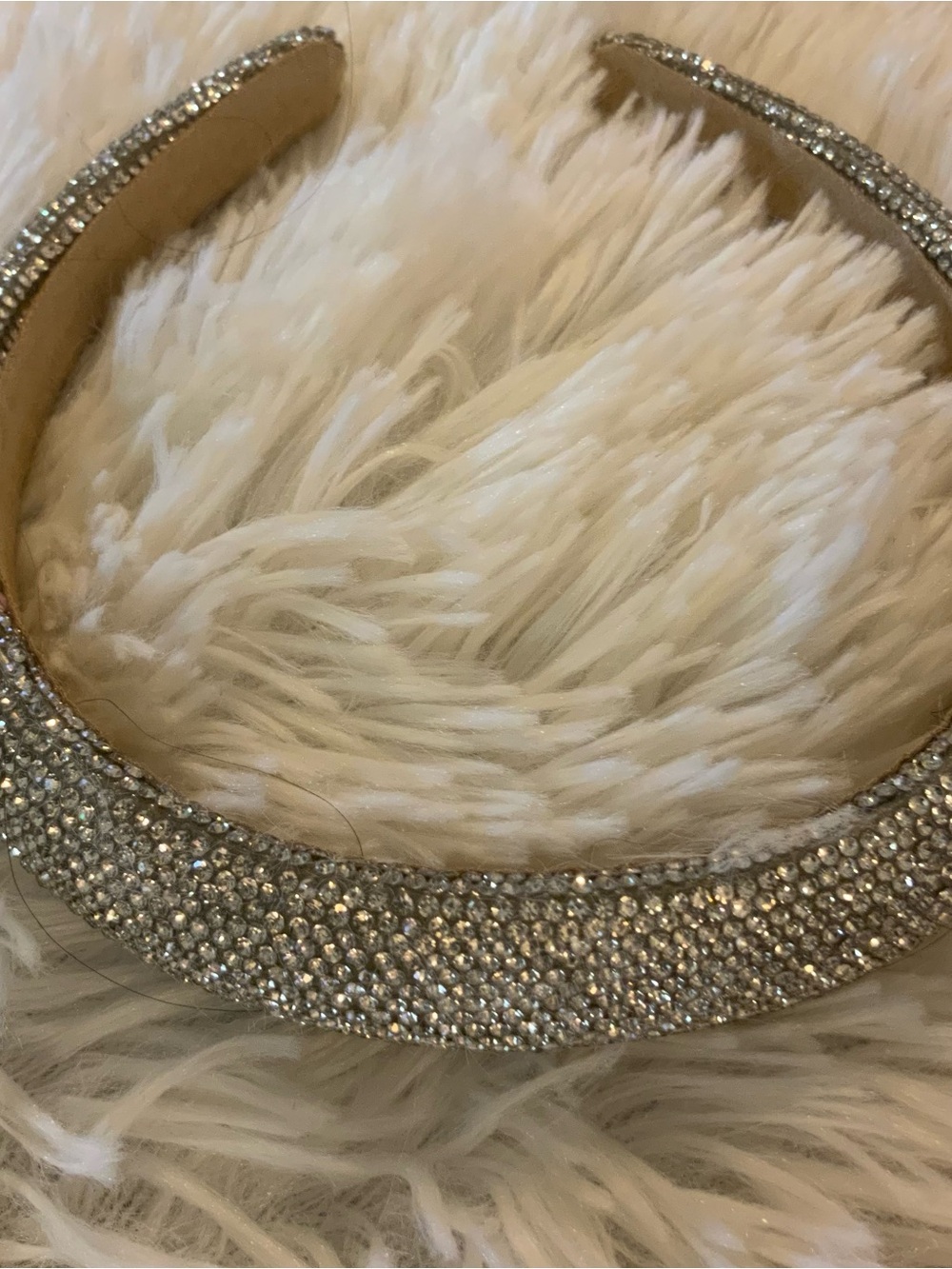 Sparkling Padded Headband in Silver Rhinestone